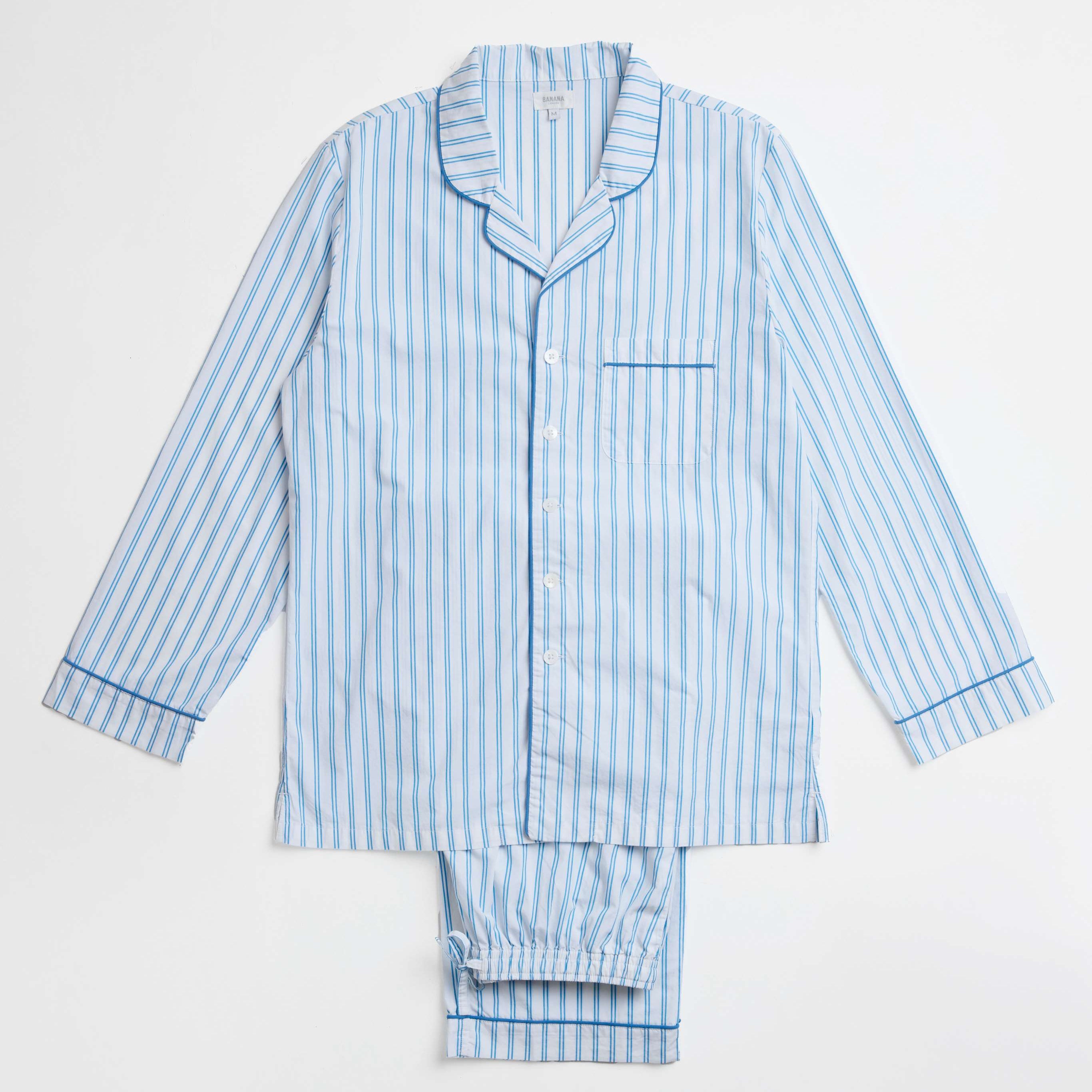 Adult Blue French Stripe PJ Set