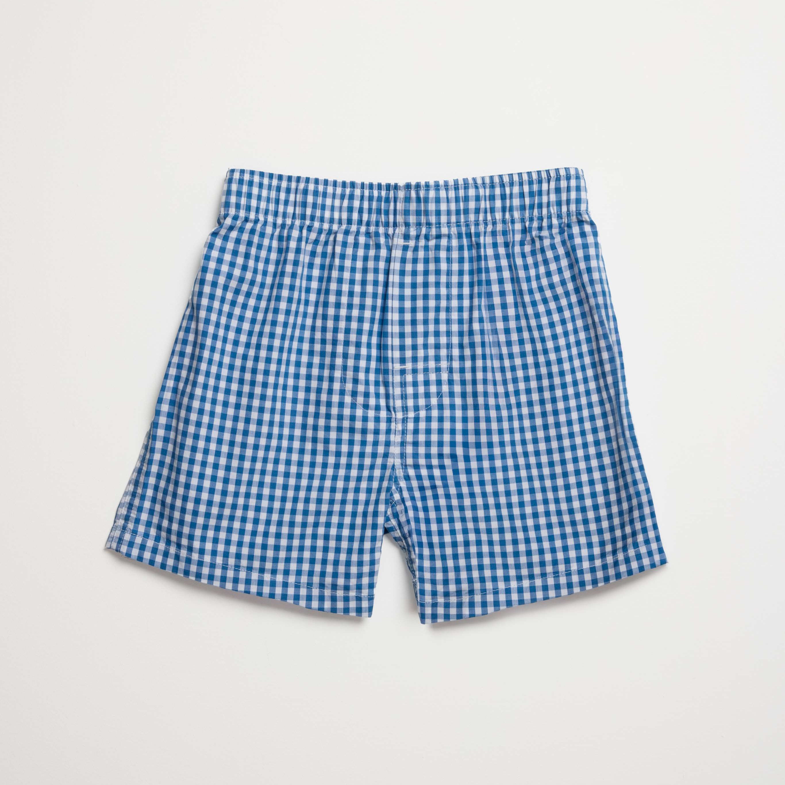 Kids Navy Blue Gingham Boxer