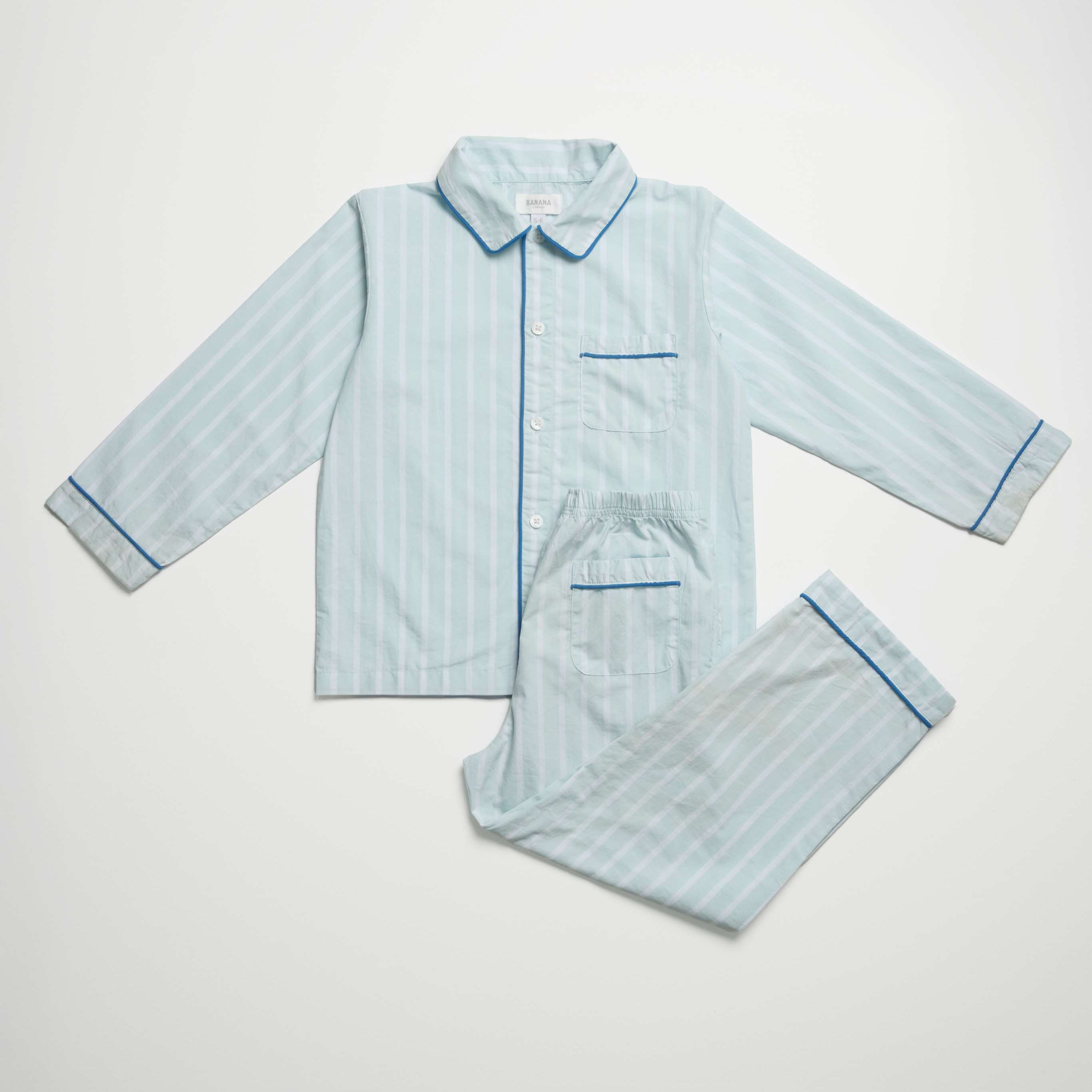Kids Icy Blue Stripe PJ Long Set