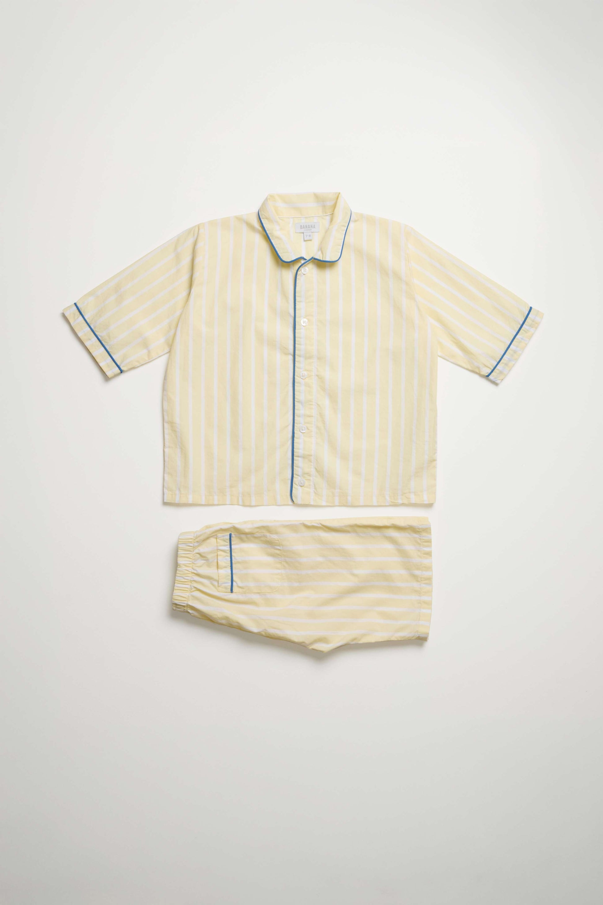 Kids Buttery Yellow Stripe PJ Set Short