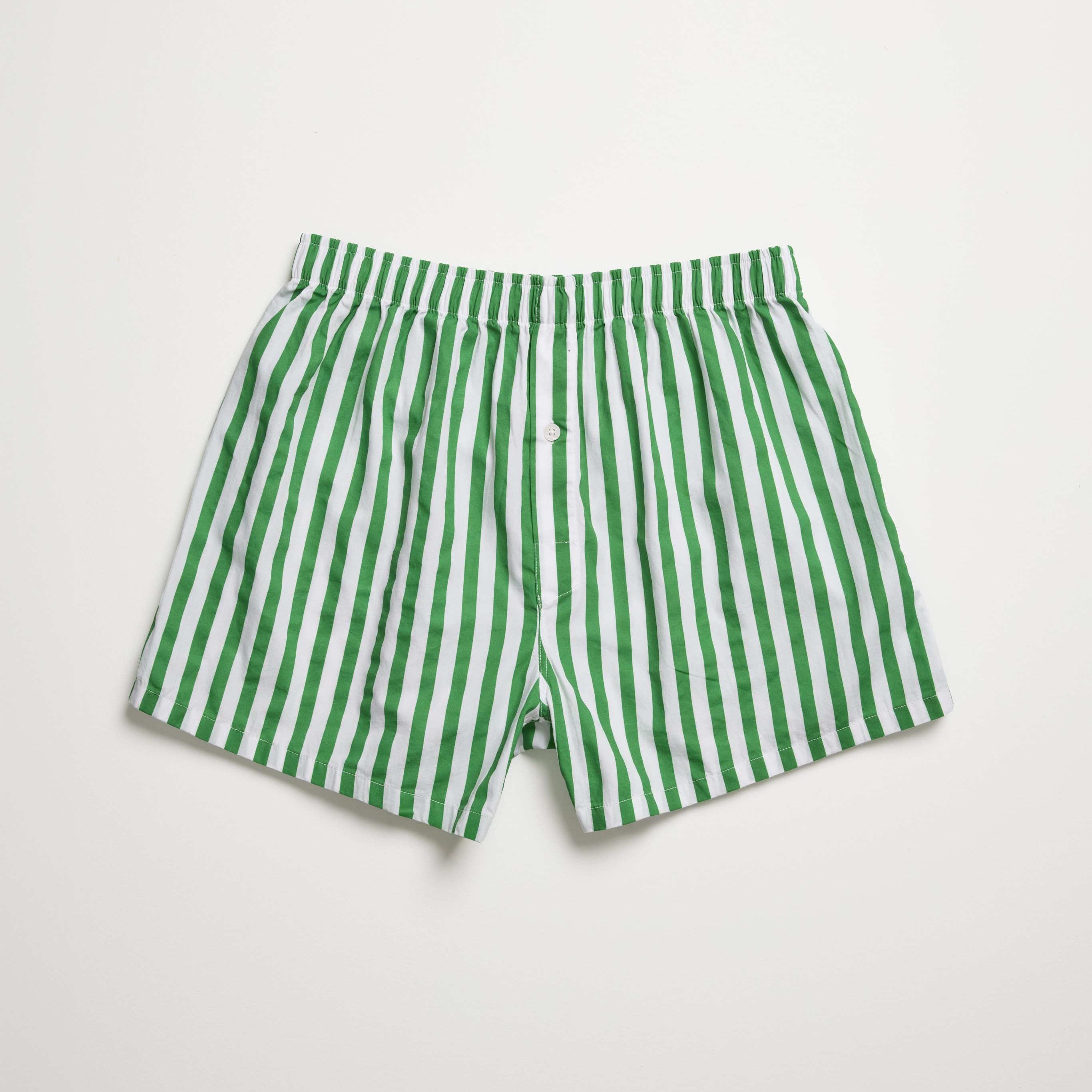 Men Green and White Stripe Boxer