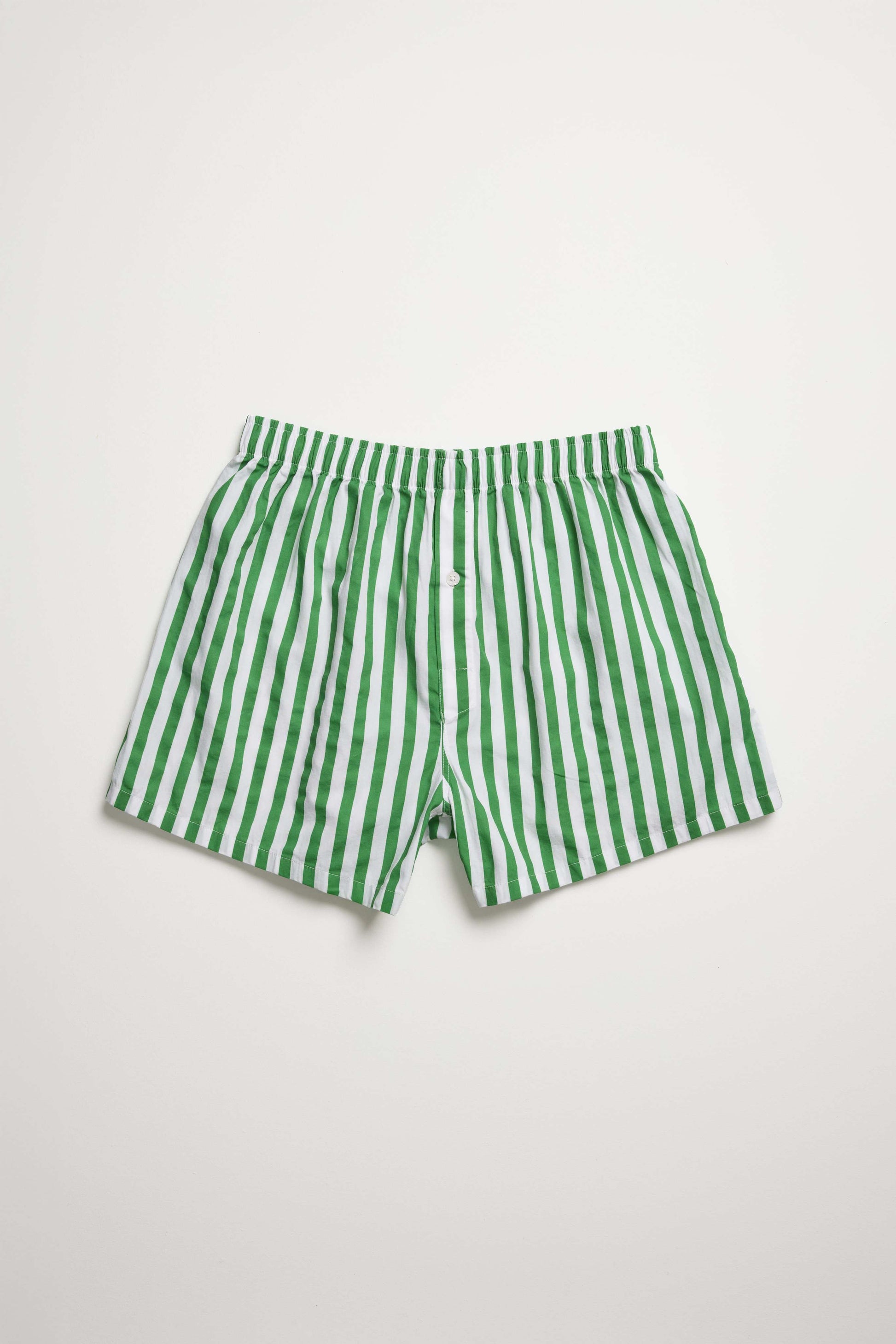 Men Green and White Stripe Boxer