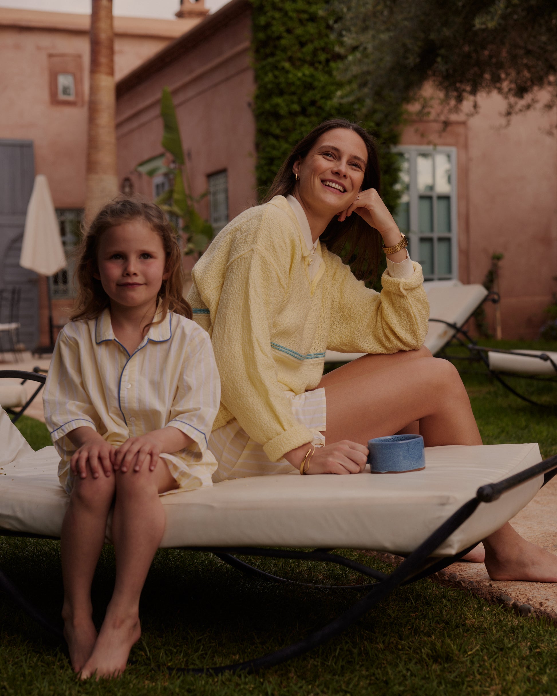 Kids Buttery Yellow Stripe PJ Set Short