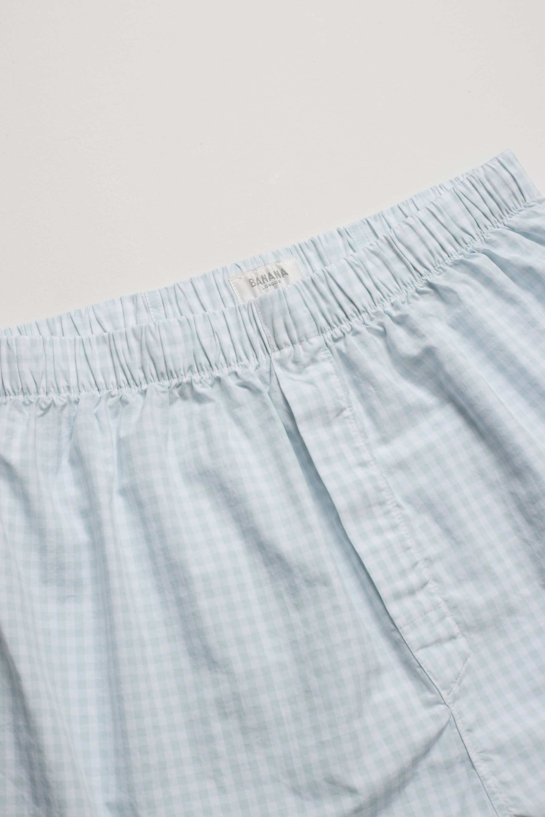 Men Pale Blue Gingham Check Boxer