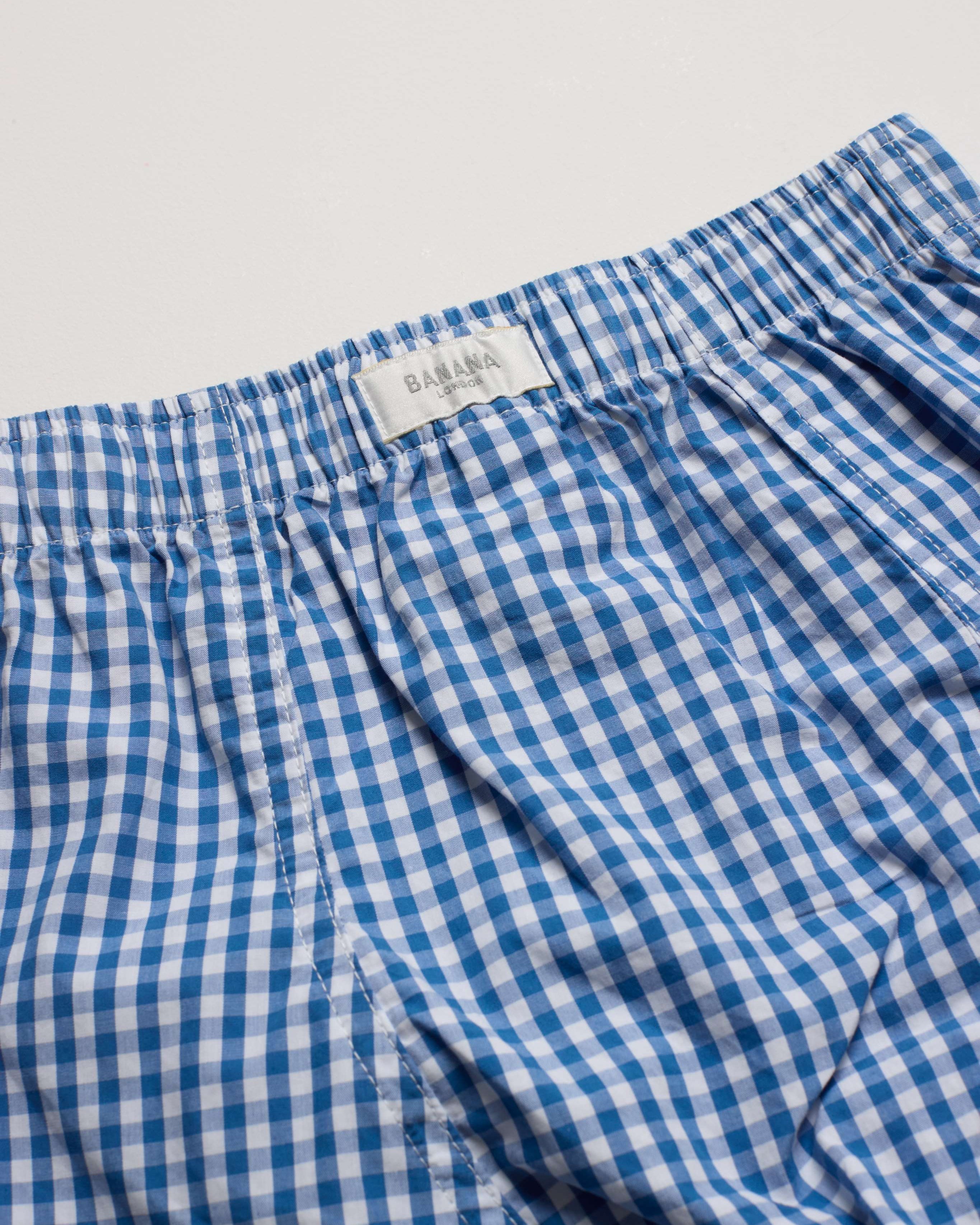 Kids Navy Blue Gingham Boxer