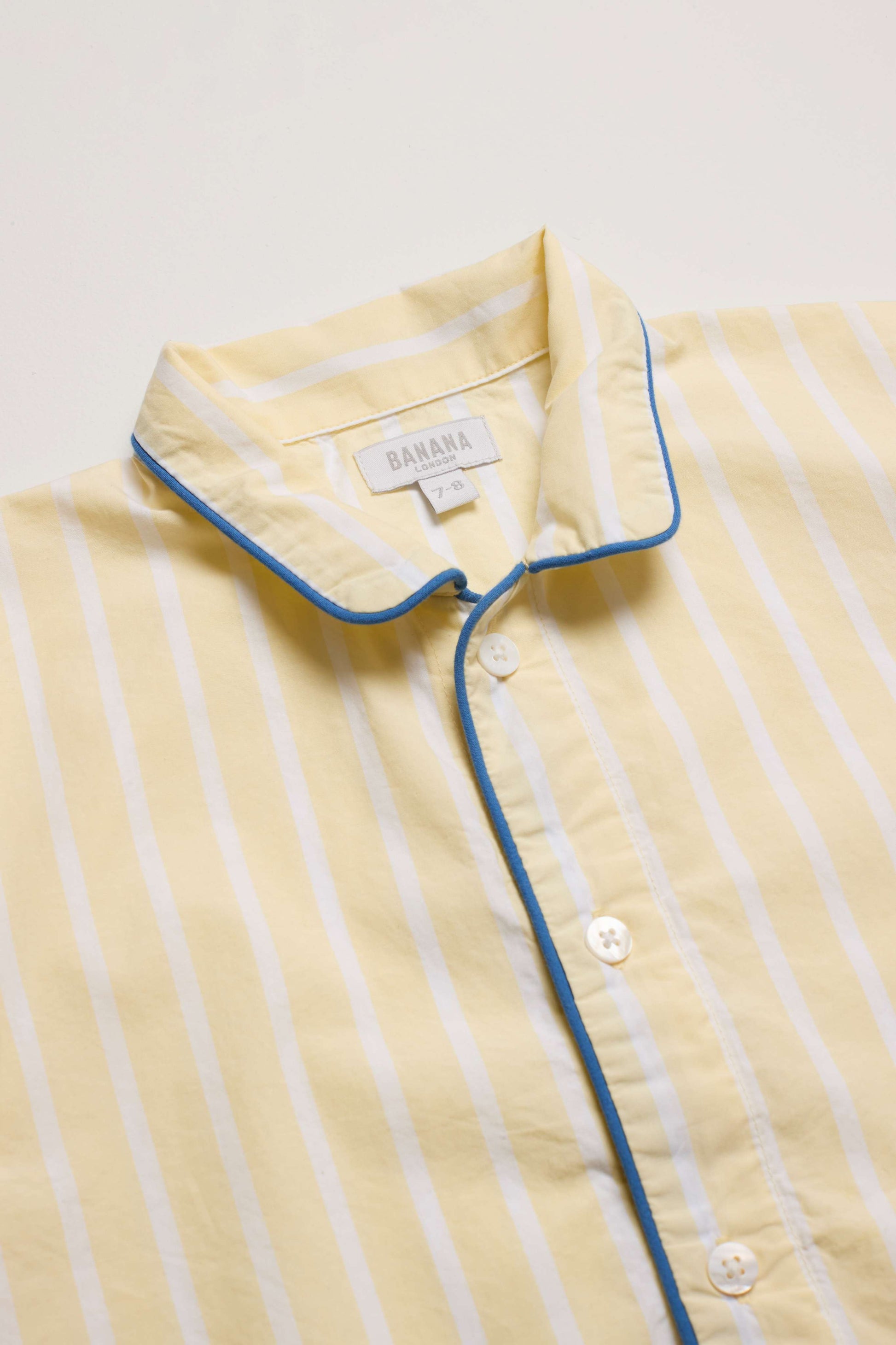 Kids Buttery Yellow Stripe PJ Set Short