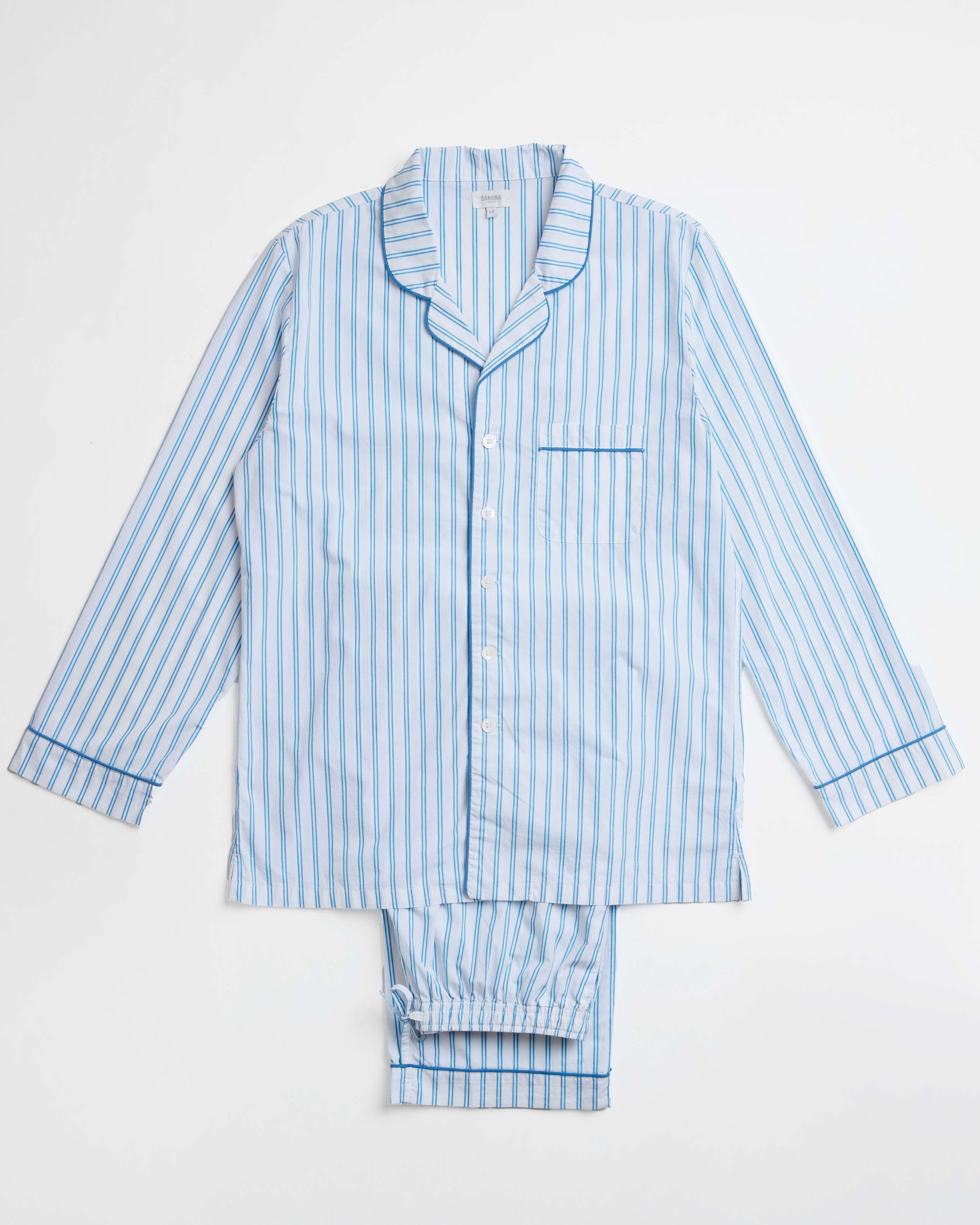 Adult Blue French Stripe PJ Set