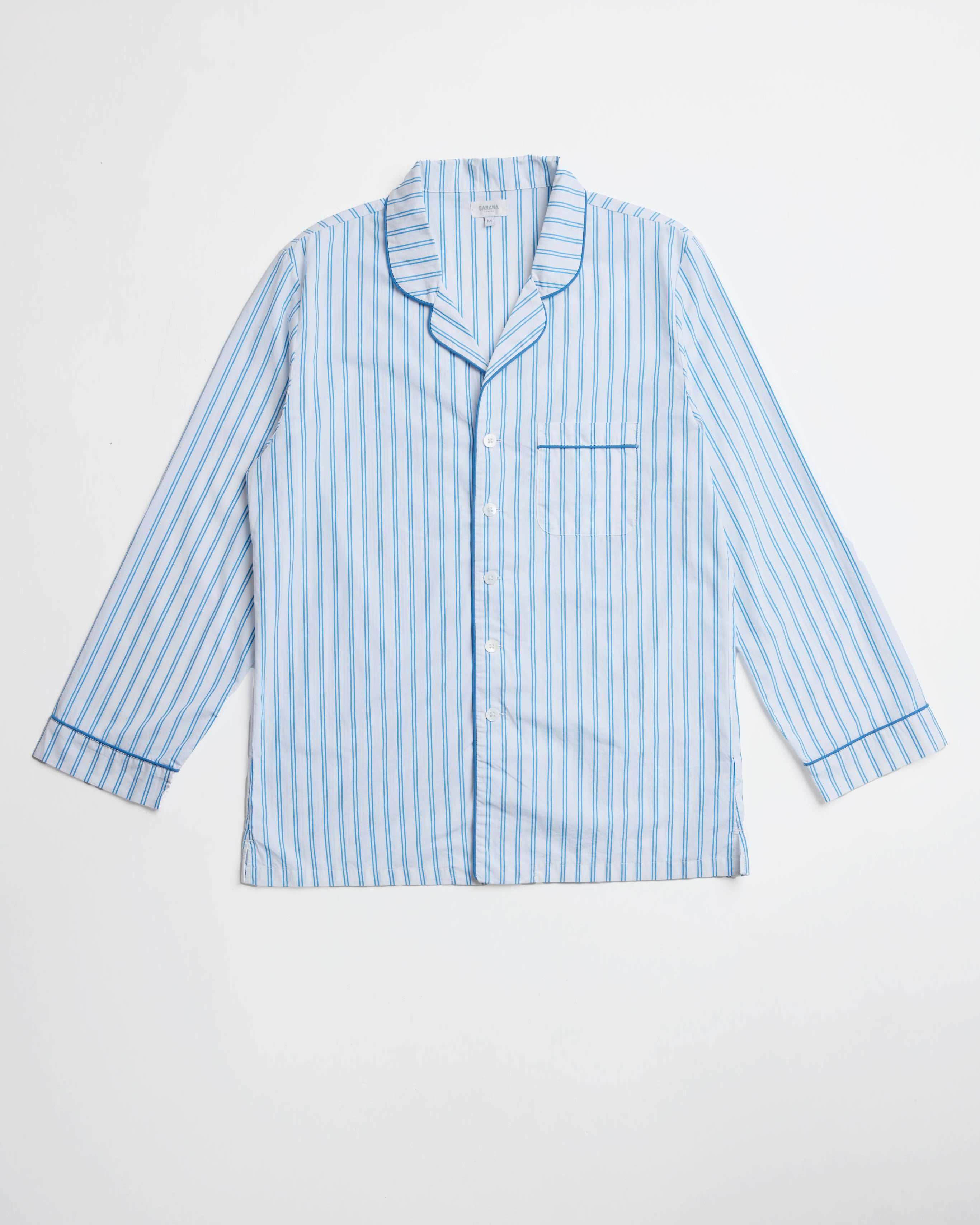 Adult Blue French Stripe PJ Set