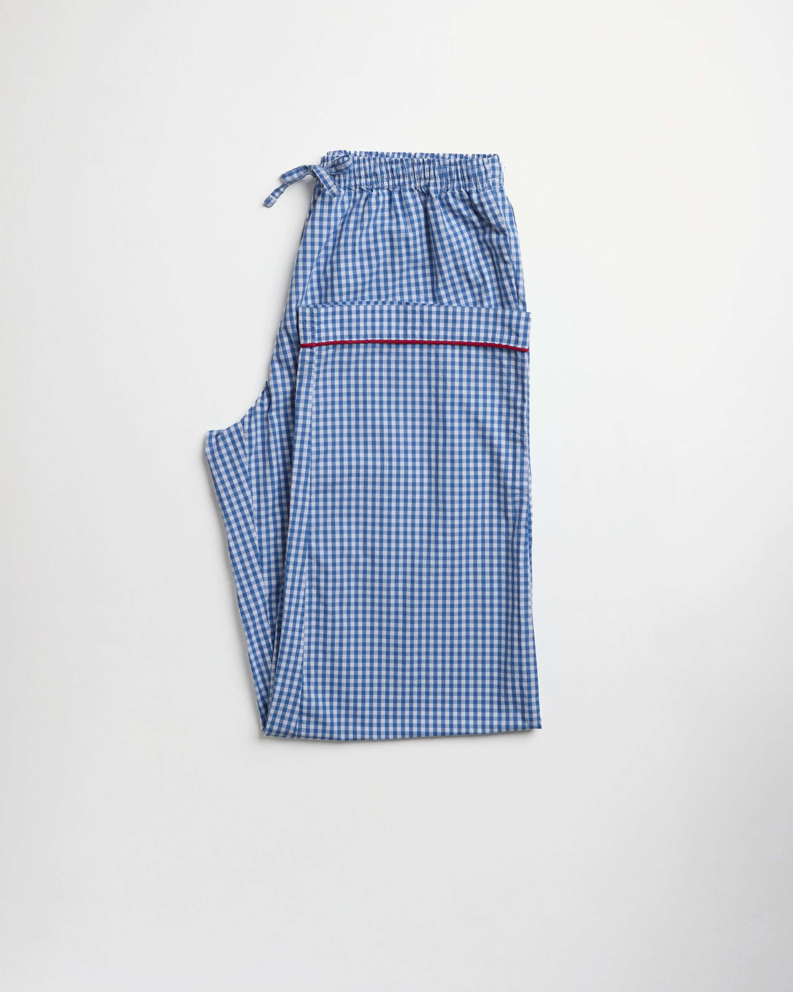 Navy Gingham Adult PJ Bottoms