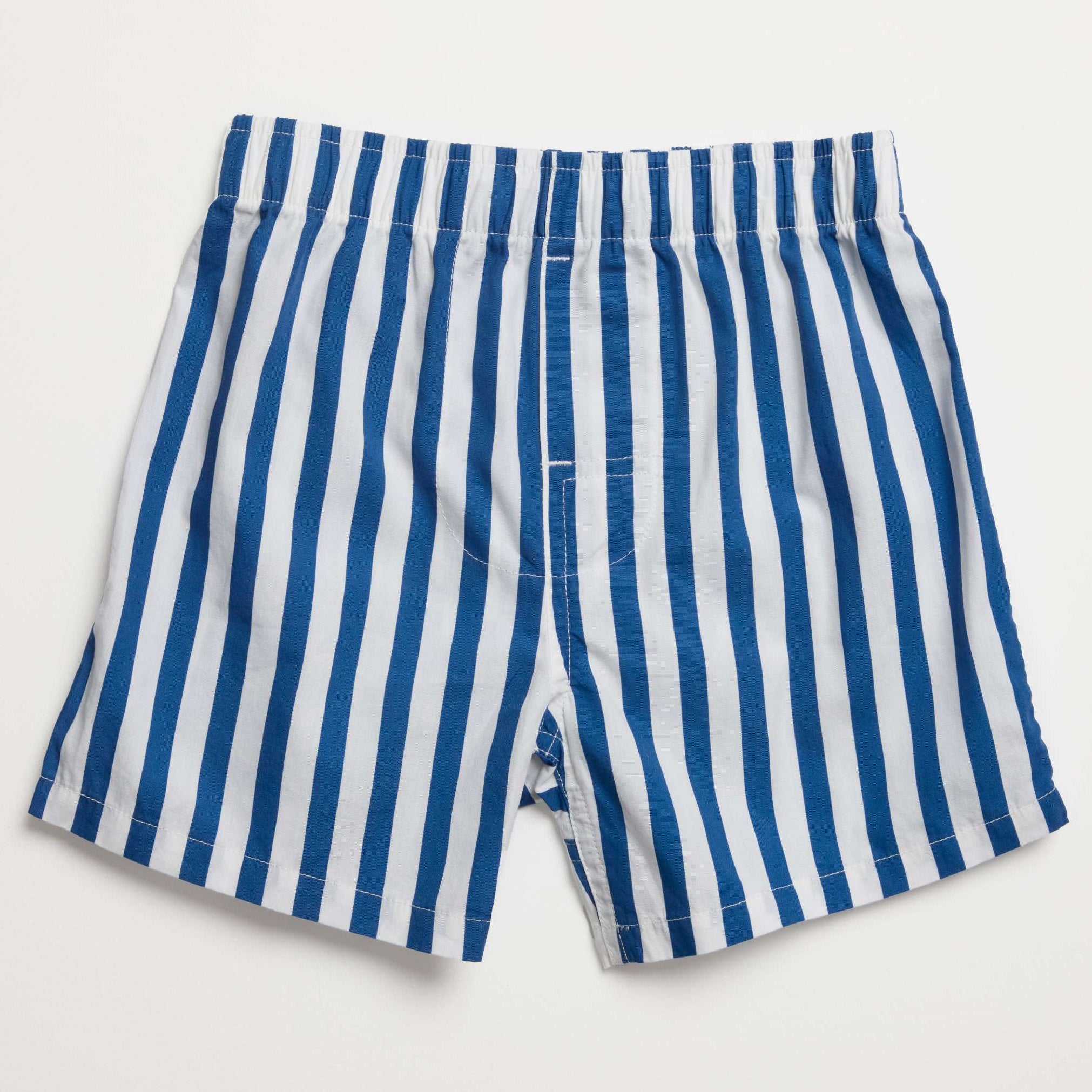 Kids Nautical Navy Wide Stripe Boxers