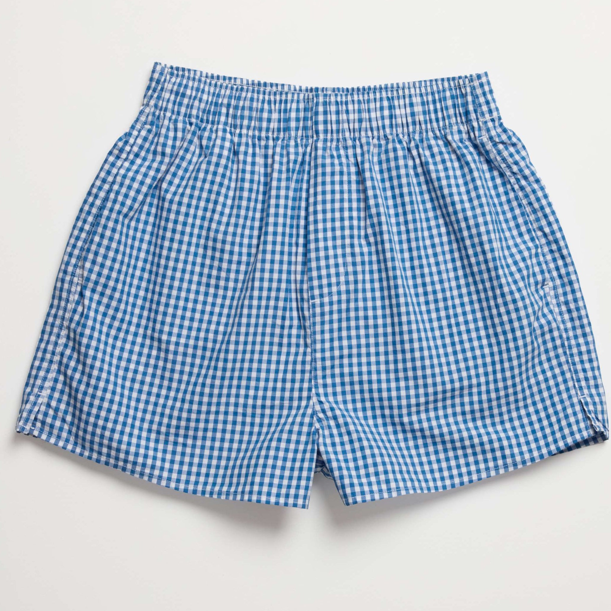 Women Navy Blue Gingham Boxer
