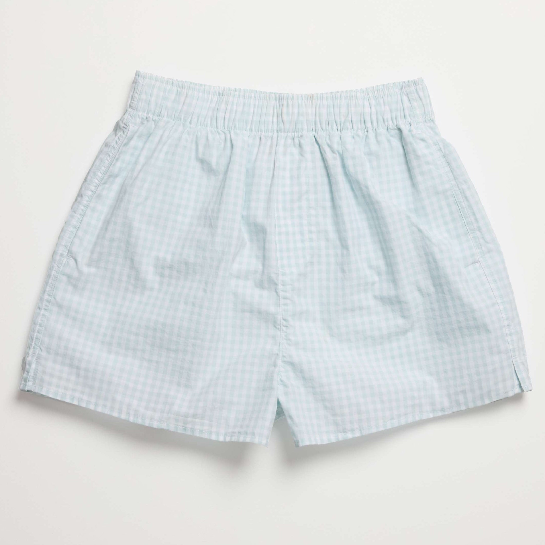Women Pale Blue Gingham Boxer