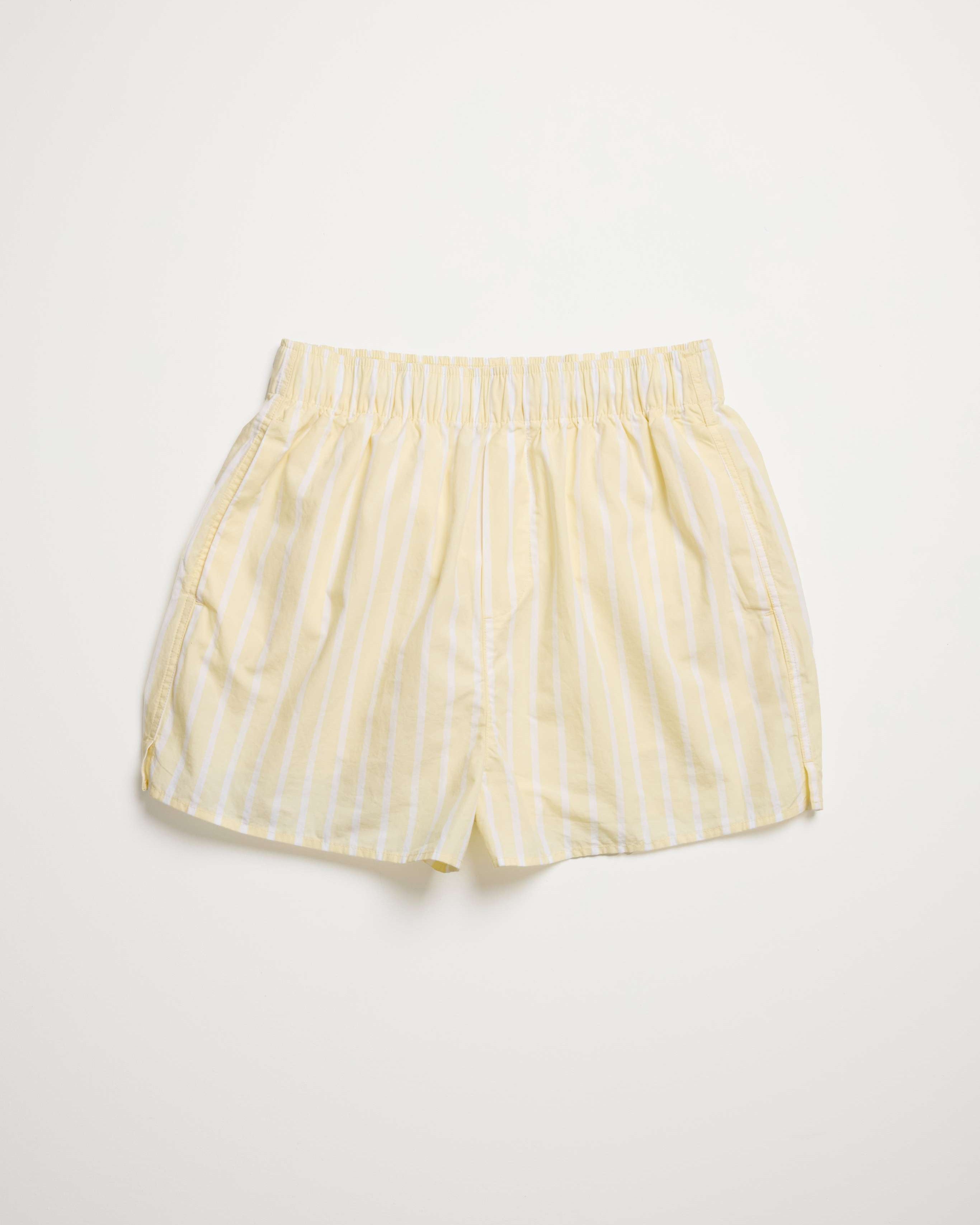 Women Buttery Yellow Stripe Boxer