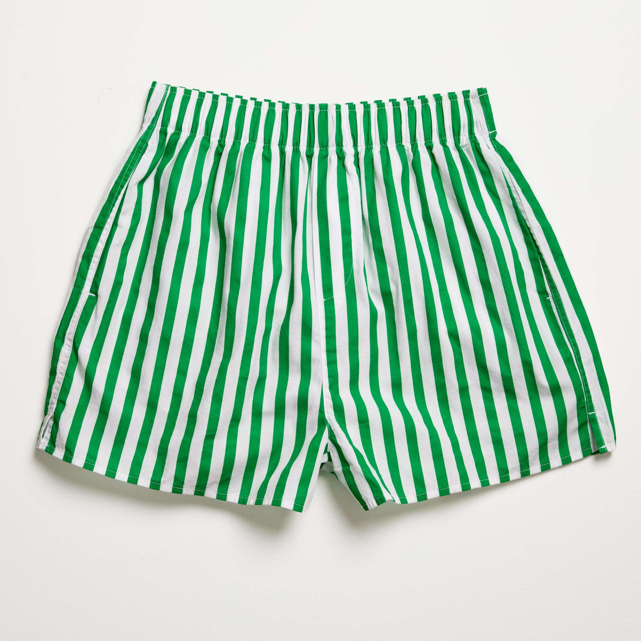 Women Green and White Stripe Boxer