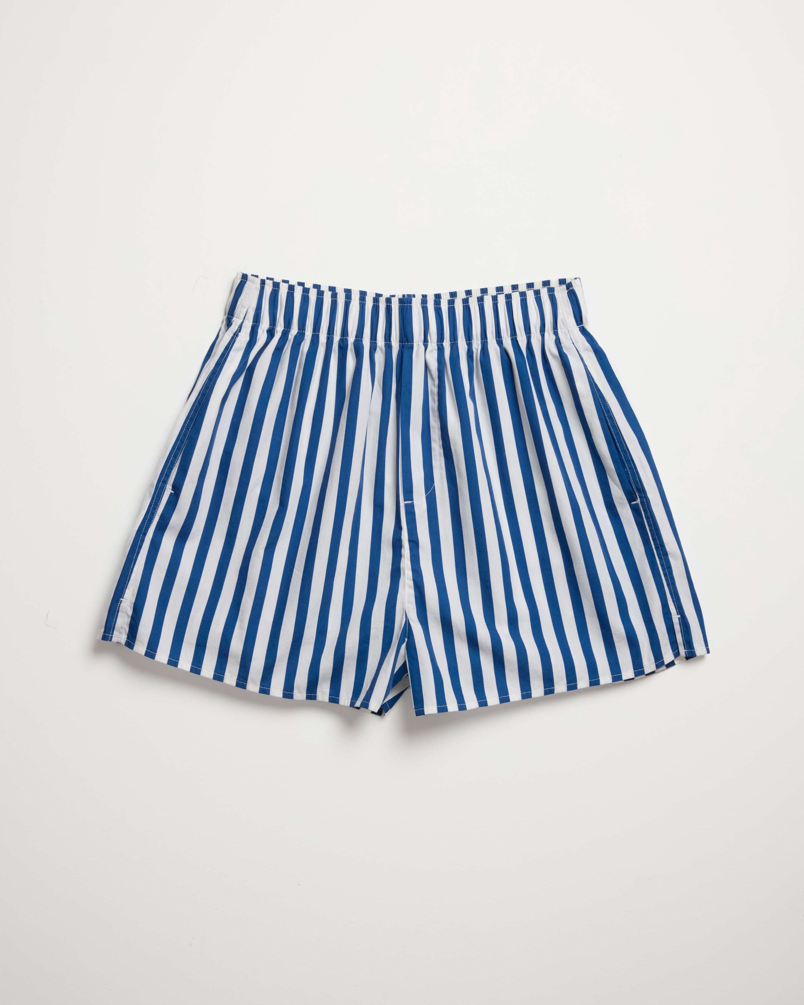 Women Nautical Navy Wide Stripe Boxer