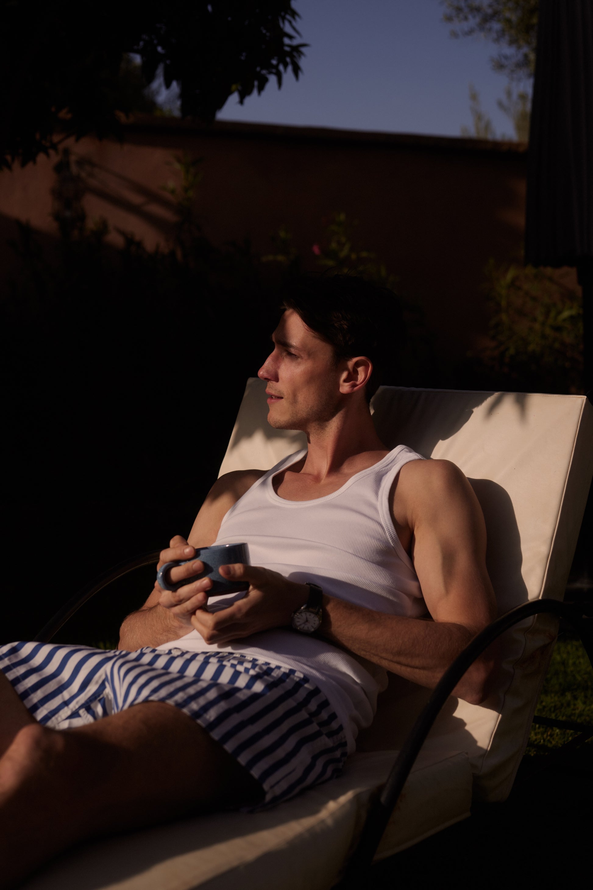 Men Nautical Navy Wide Stripe Boxer