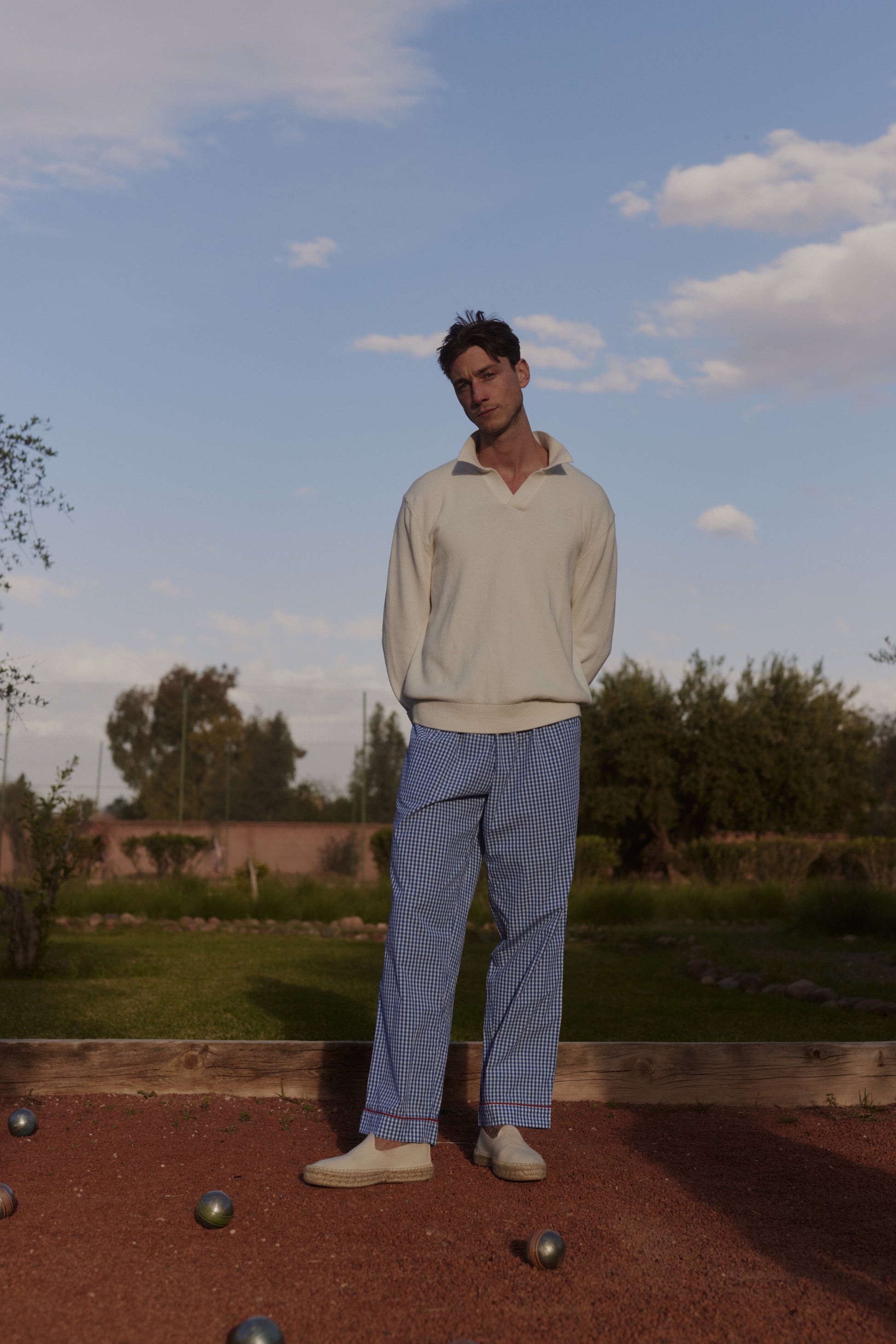 Adult Navy Gingham PJ Bottoms