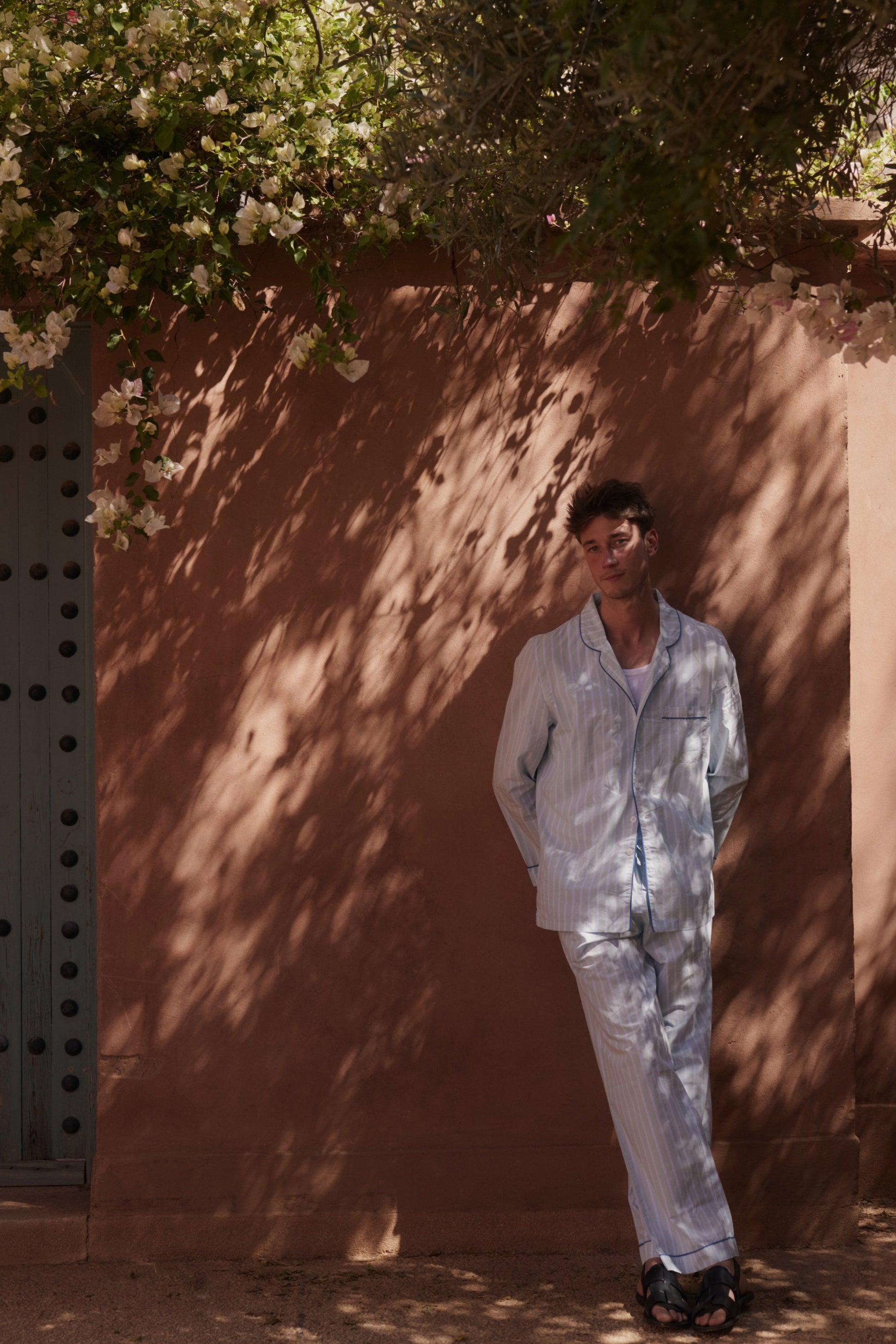 Adult Icy Blue Stripe PJ Set