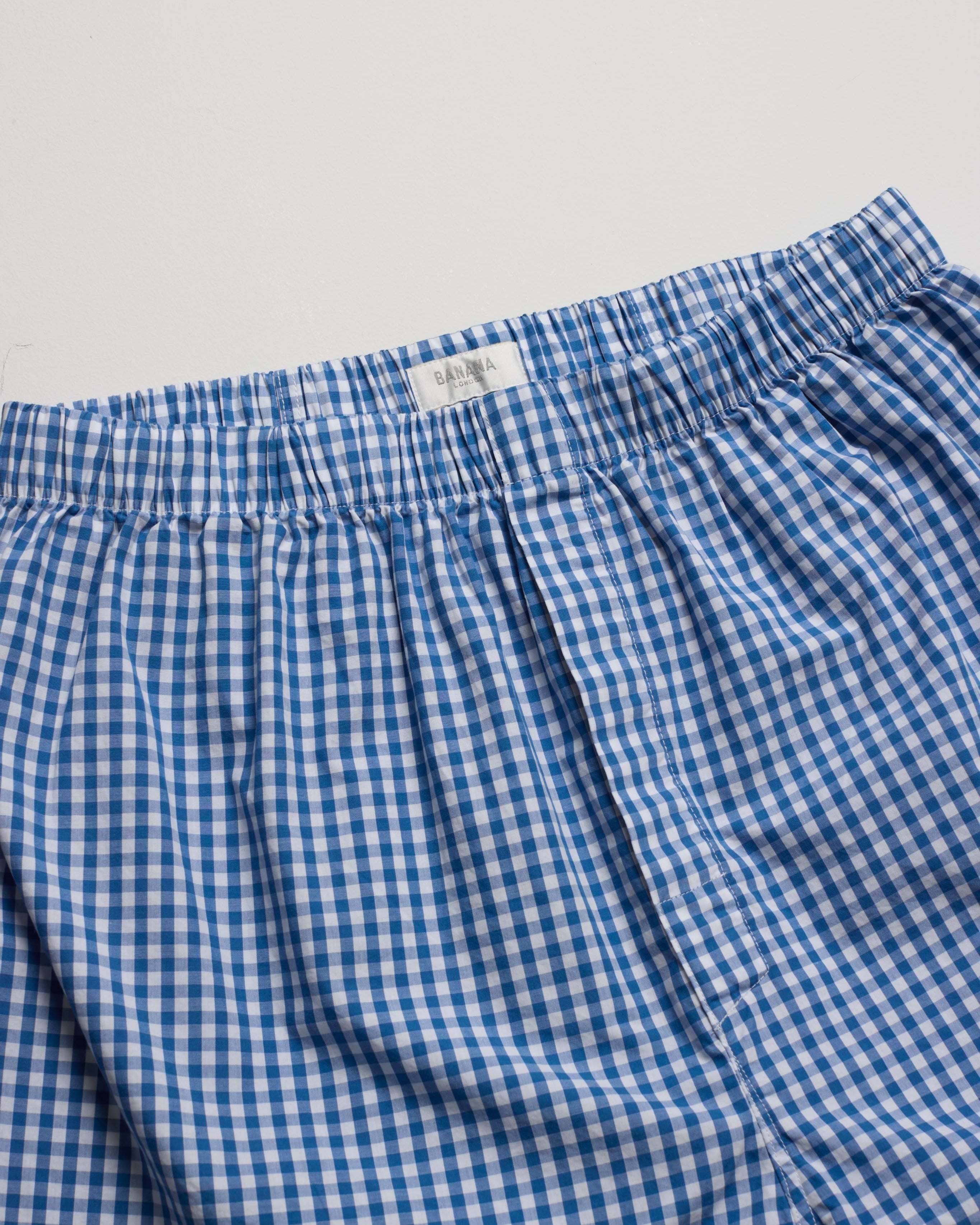 Navy Blue Gingham Boxer