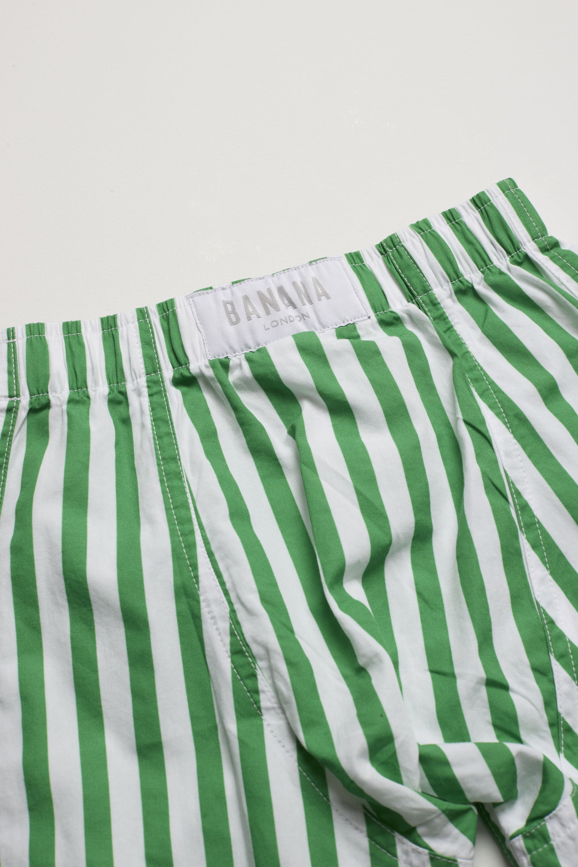 Kids Green and White Stripe Boxer