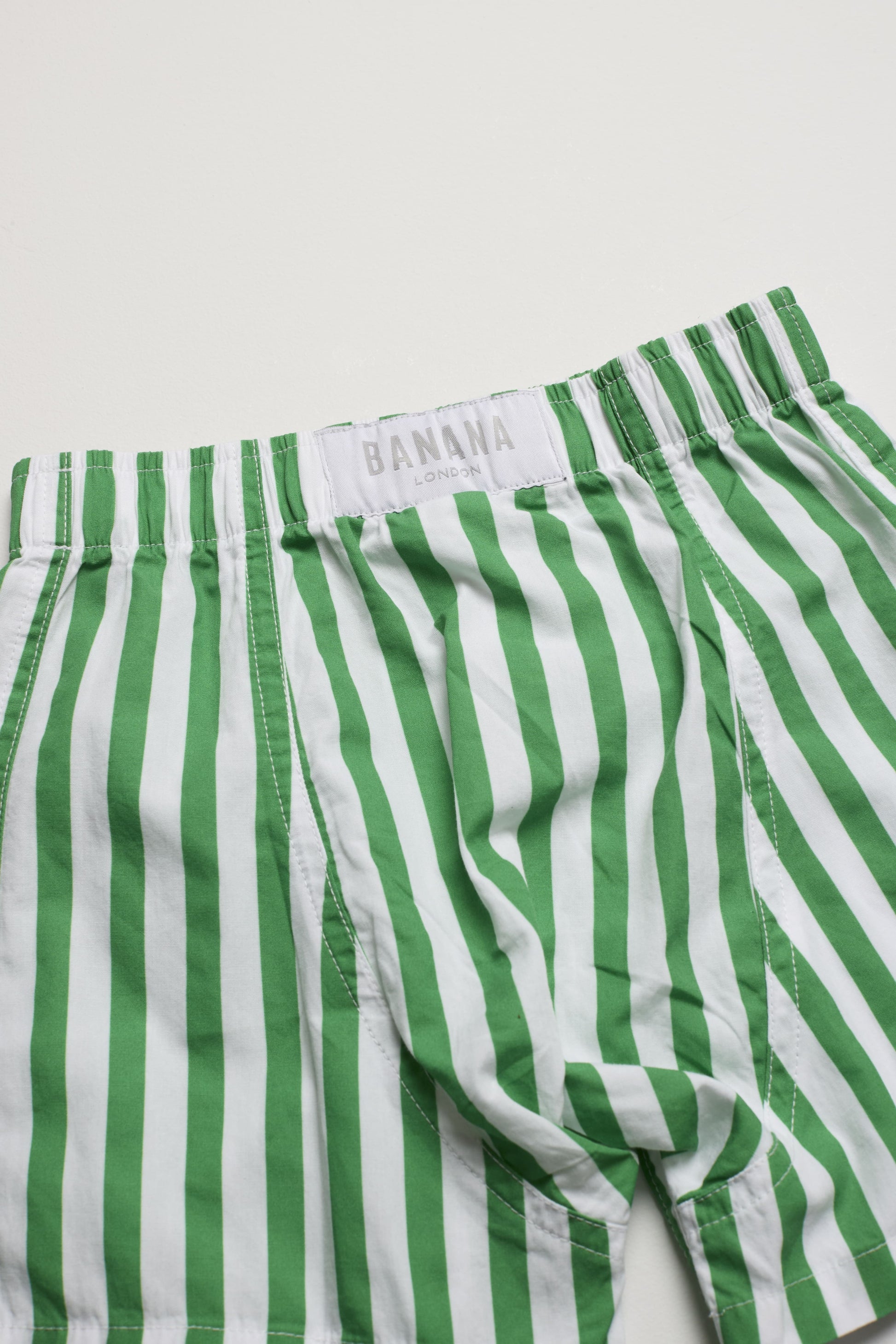 Kids Green and White Stripe Boxer