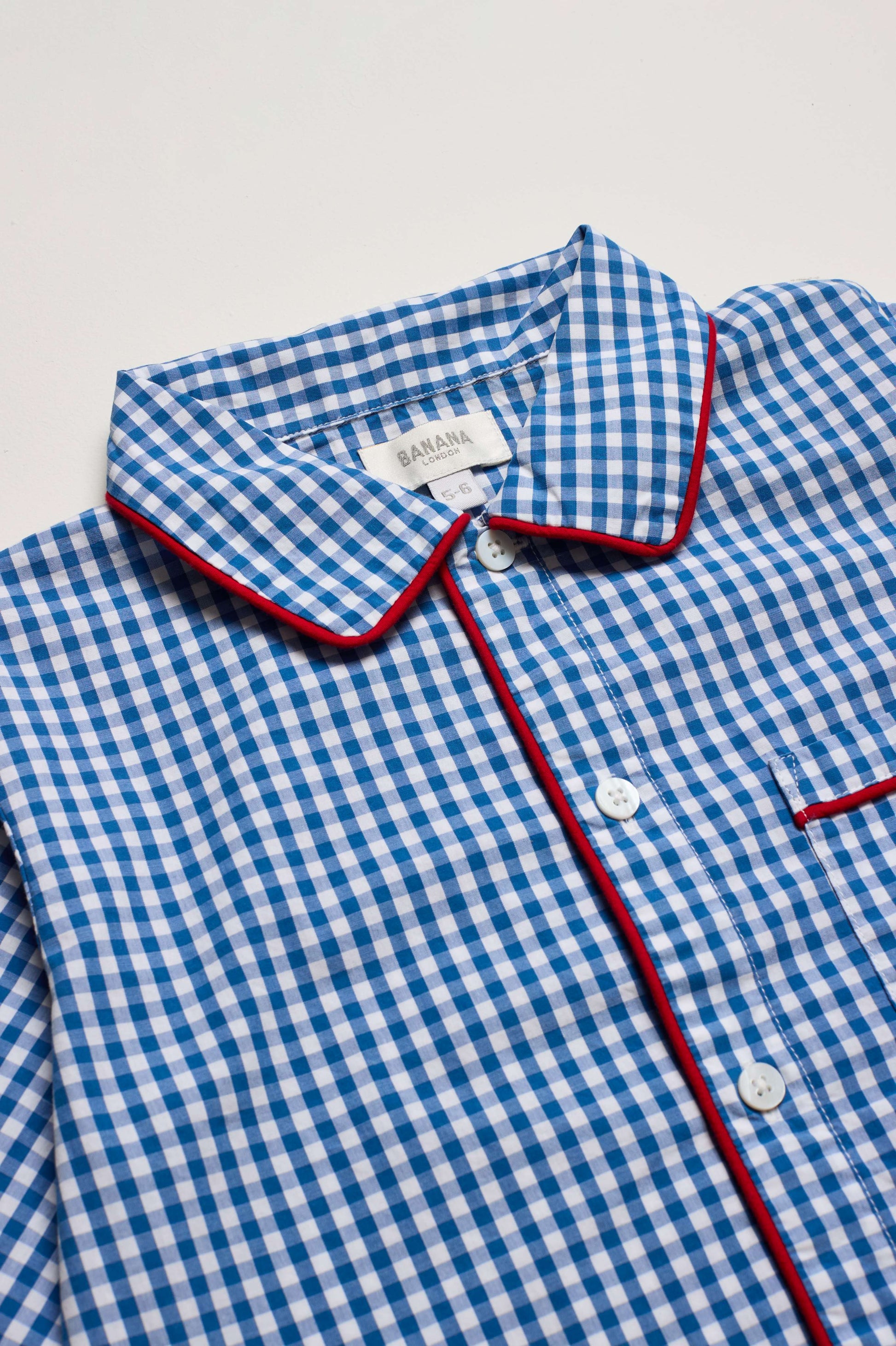 Kids Navy Gingham PJ Long Set