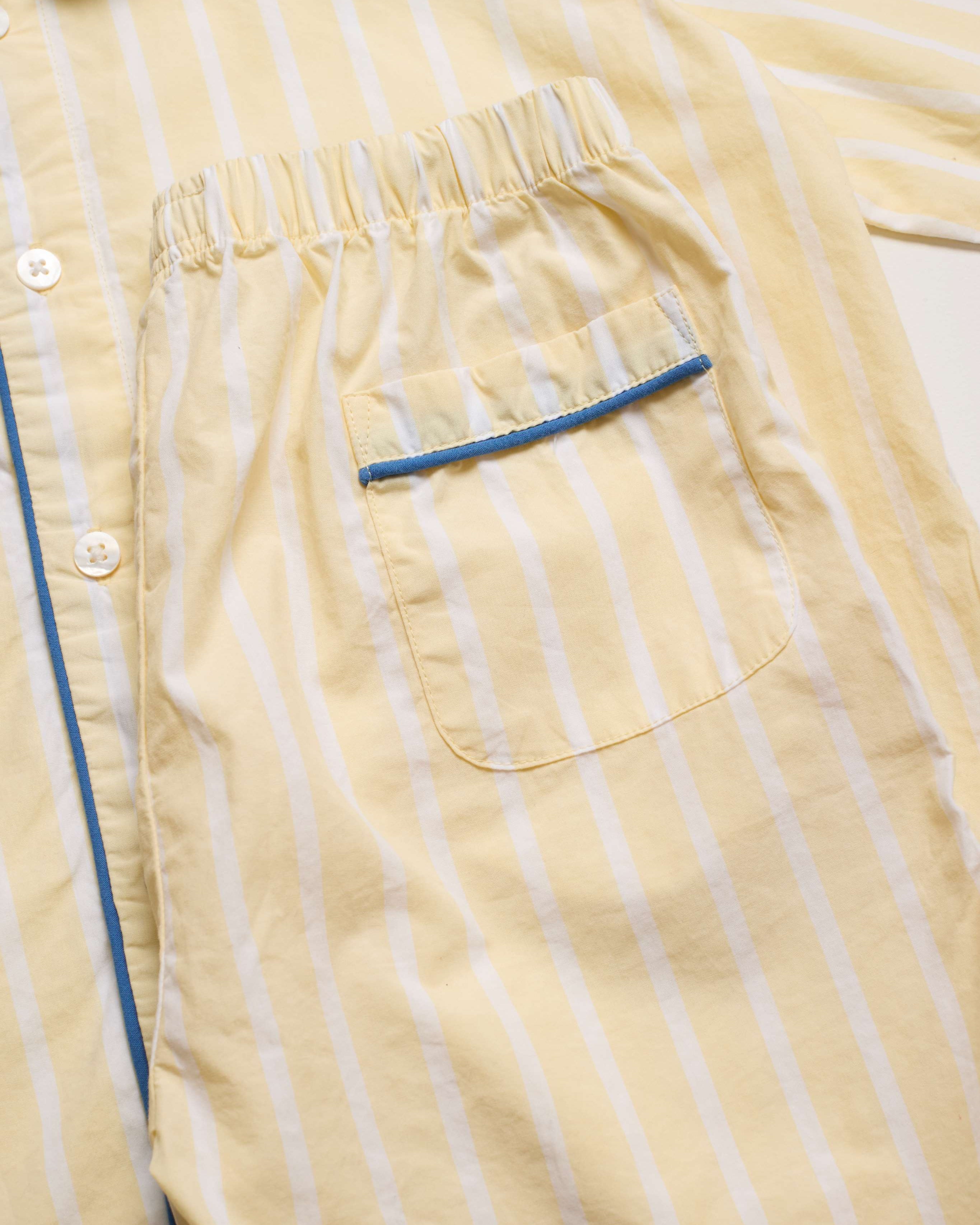 Buttery Yellow Stripe Kids PJ Set Short