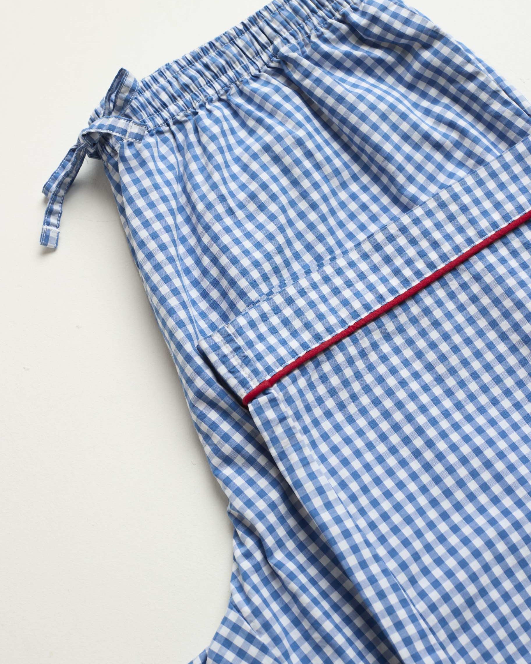 Navy Gingham Adult PJ Bottoms