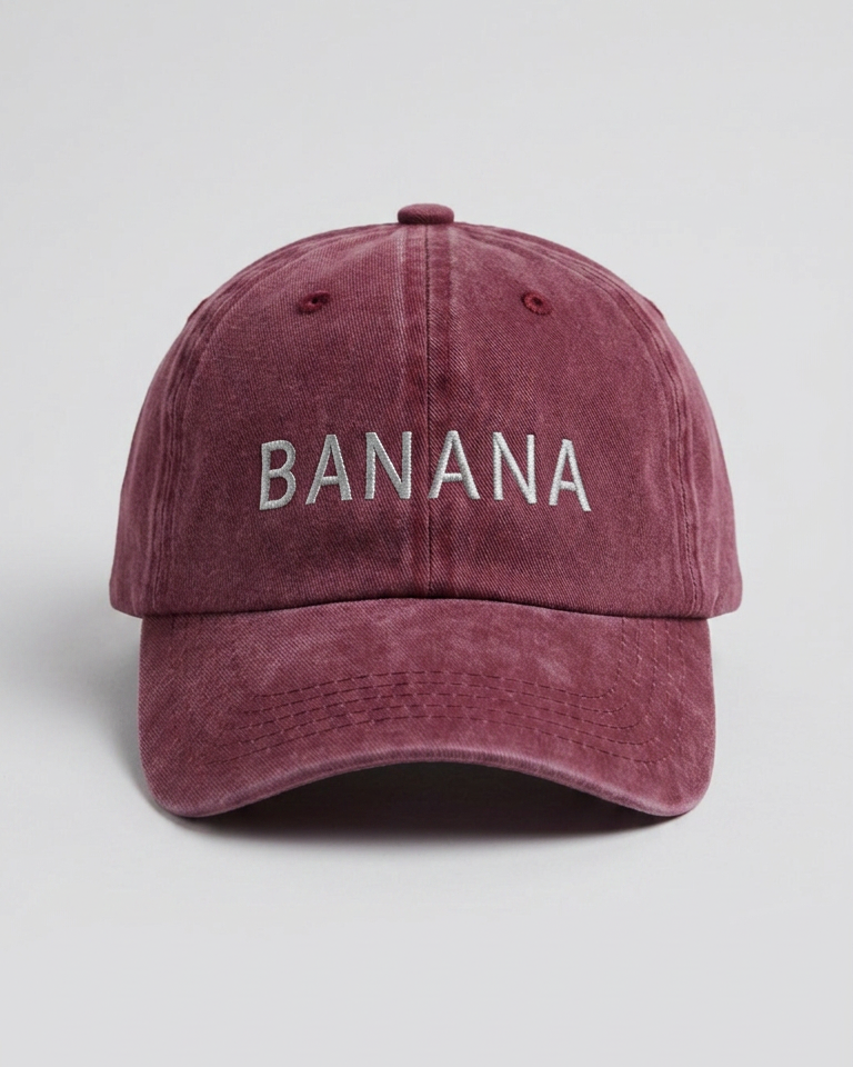 Banana Burgundy Adult Cap