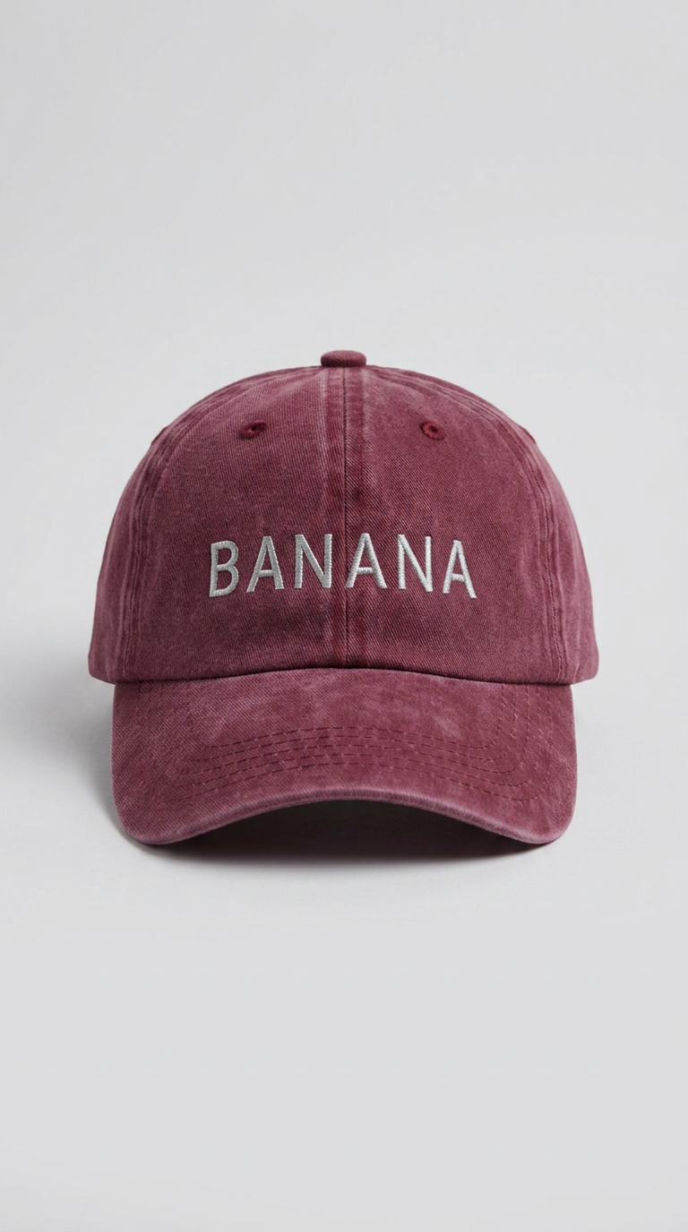 Banana Burgundy Adult Cap